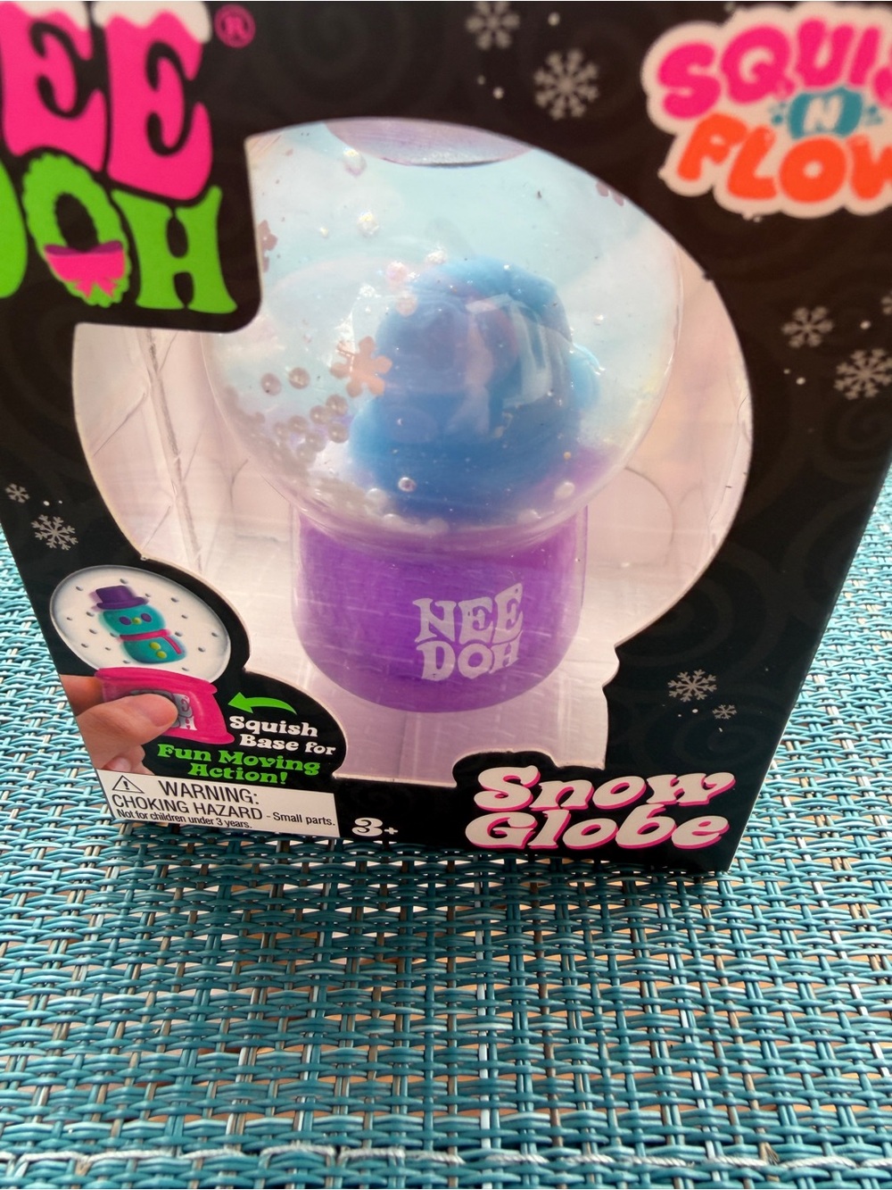 Squish N Flowl Penguin Snow Globe Squeeze Toy - Blue & Purple - Picture 2 of 5